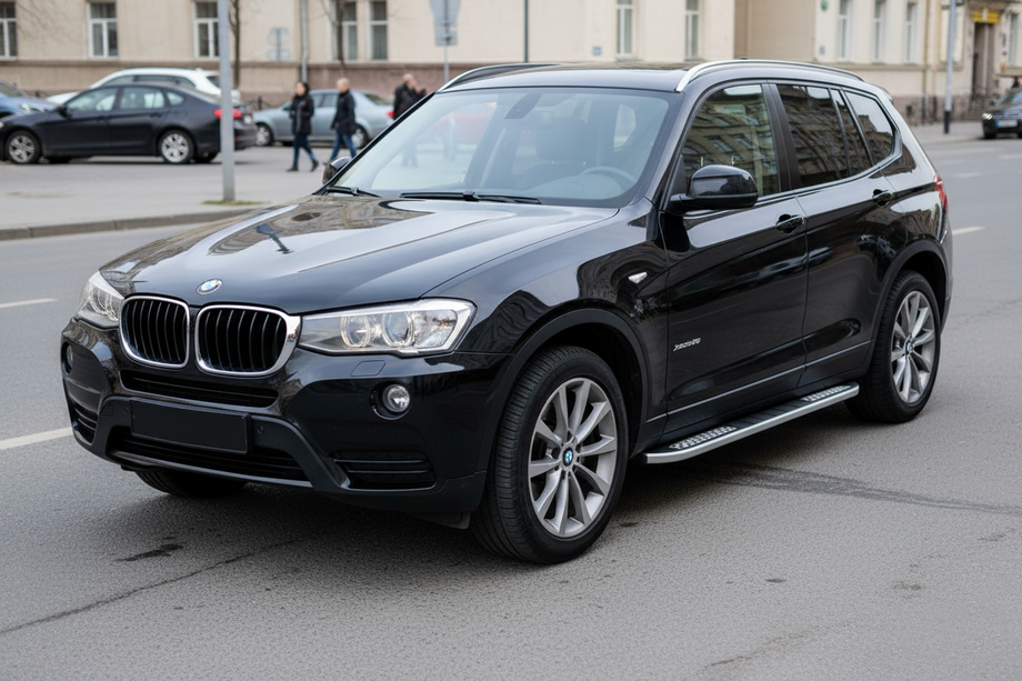 BMW X3 F25 2011-2018 гг. Боковые Подножки Tayga V2 (2 шт., Алюминий) Image