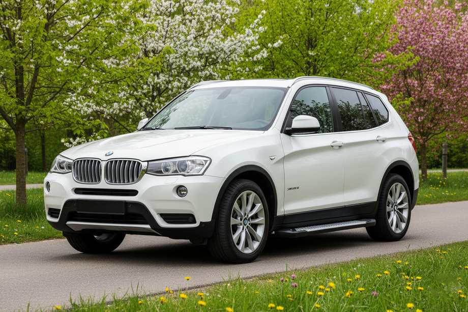 BMW X3 F25 2011-2018 гг. Боковые пороги Allmond Grey (2 шт., алюминий) Image