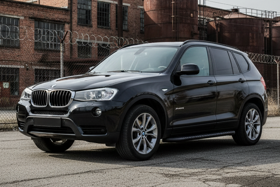 BMW X3 F25 2011-2018 гг. Боковые Подножки Bosphore Black (2 шт., Алюминий) Image