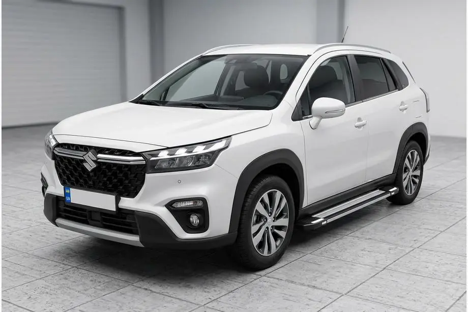 Suzuki SX4 S-Cross 2021- гг. Боковые Подножки Rainbow (2 шт., Алюминий) Image