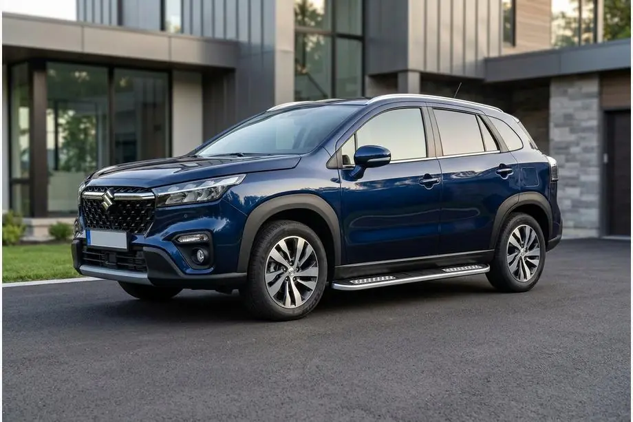 Suzuki SX4 S-Cross 2021- гг. Боковые Подножки Tayga V2 (2 шт., Алюминий) Фото 1