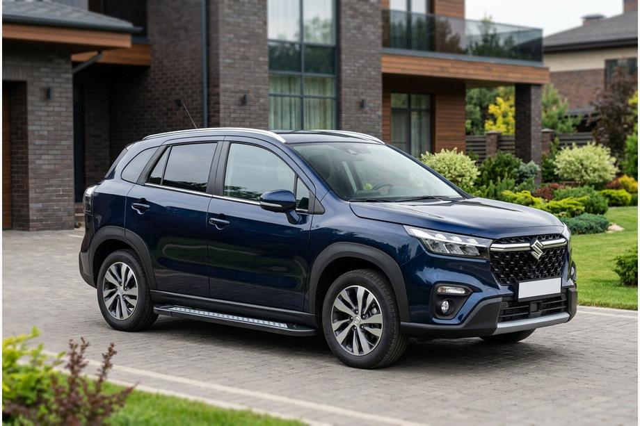 Suzuki SX4 S-Cross 2021- гг. Боковые Подножки Vision New Black (2 шт., Алюминий) Фото 1