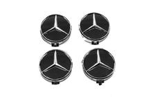 Mercedes-Benz Колпачки на диски 70/75 мм с кольцом (4 шт, черные) фото 2