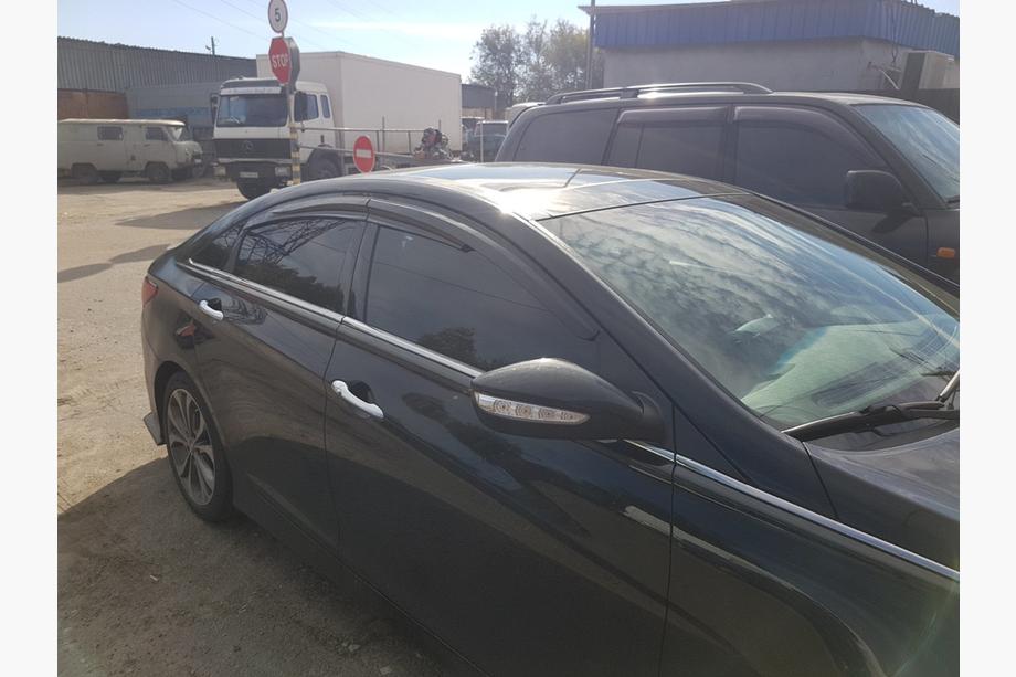 Hyundai Sonata YF 2010-2014 гг. Ветровики на окна (4 шт., Sunplex Sport) Фото 4