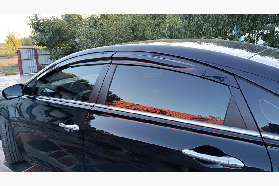 Hyundai Sonata YF 2010-2014 гг. Ветровики на окна (4 шт., Sunplex Sport) Фото 8