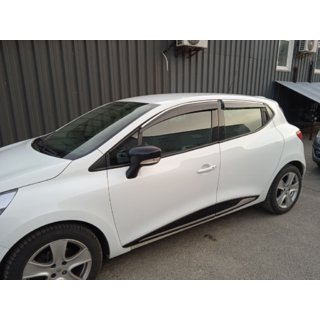 Ветровики с хромированным молдингом (4 шт., Sunplex Chrome) Renault Clio V 2019- гг. фото 1