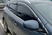 Renault Kadjar 2015-2022 гг. Ветровики с хромированным молдингом (4 шт., Sunplex Chrome) фото 3