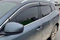 Renault Kadjar 2015-2022 гг. Ветровики с хромированным молдингом (4 шт., Sunplex Chrome) фото 2