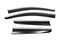 Renault Kadjar 2015-2022 гг. Ветровики с хромированным молдингом (4 шт., Sunplex Chrome) фото 6