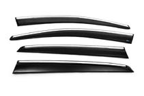 Volkswagen Golf 5 2003-2009 гг. Ветровики с хромированным молдингом (4 шт., Sunplex Chrome) фото 17