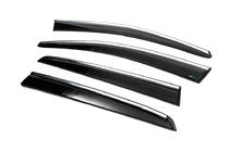 Volkswagen Golf 5 2003-2009 гг. Ветровики с хромированным молдингом (4 шт., Sunplex Chrome) фото 16
