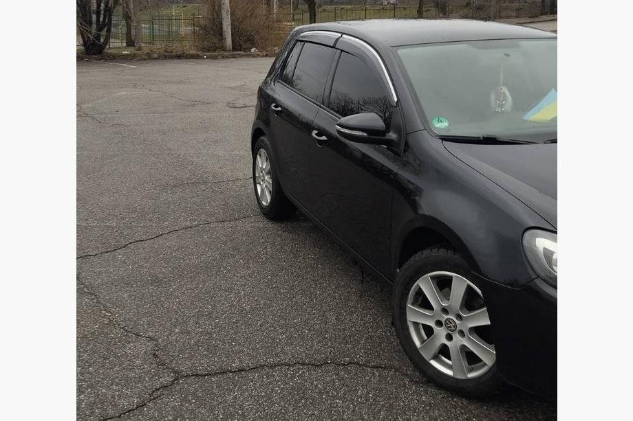 Volkswagen Golf 6 2008-2014 гг. Ветровики с хромированным молдингом HB (4 шт., Sunplex Chrome) Фото 14