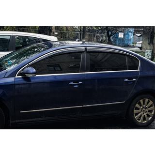 Ветровики с хромированным молдингом (4 шт., Sunplex Chrome) фото 3