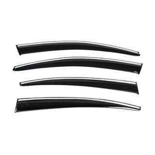 Ветровики с хромированным молдингом (4 шт., Sunplex Chrome) фото 4