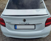 Renault Logan II 2013-2022 гг. Спойлер Lip (Sunplex, черный) (118,5см x 5,5см) фото 2