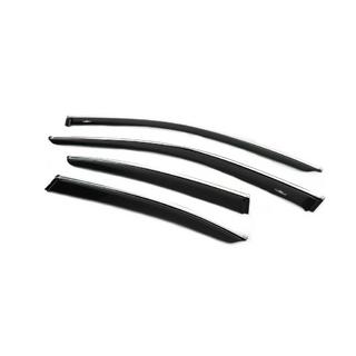 Ветровики с хромированным молдингом (4 шт, HIC) Lexus GS 2011-2020 гг. фото 1