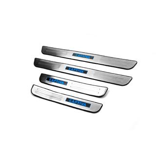 Накладки на пороги Libao LED (2006-2011, 4 шт, нержавейка) Chevrolet Captiva 2006-2019 гг. фото 1