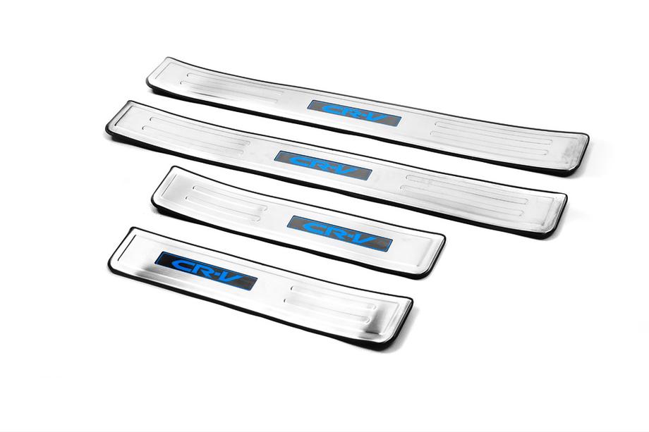 Honda CRV 2012-2016 гг. Накладки на пороги Libao LED (4 шт, нержавейка) Image