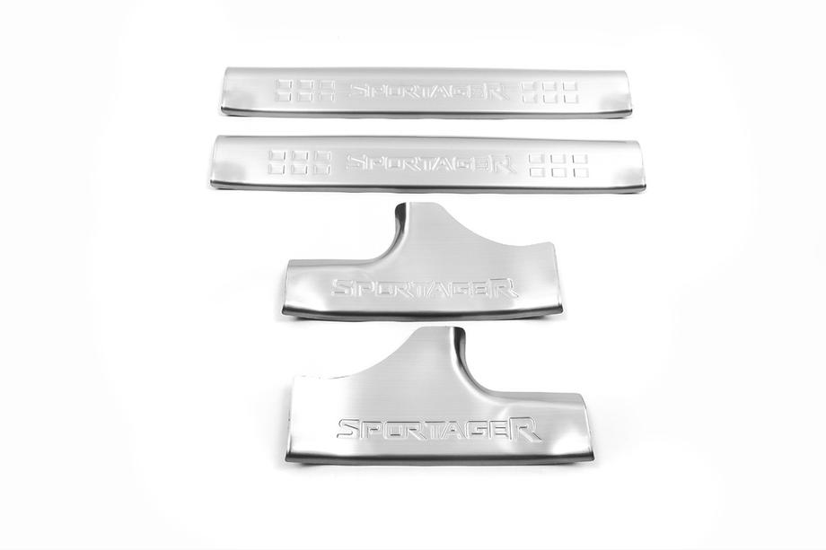 Kia Sportage 2010-2015 гг. Накладки на внутренние пороги из нержавейки Libao (4 шт) Image