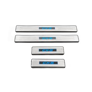 Накладки на пороги Libao LED (4 шт, нержавейка) Mazda CX-5 2012-2017 гг. фото 2