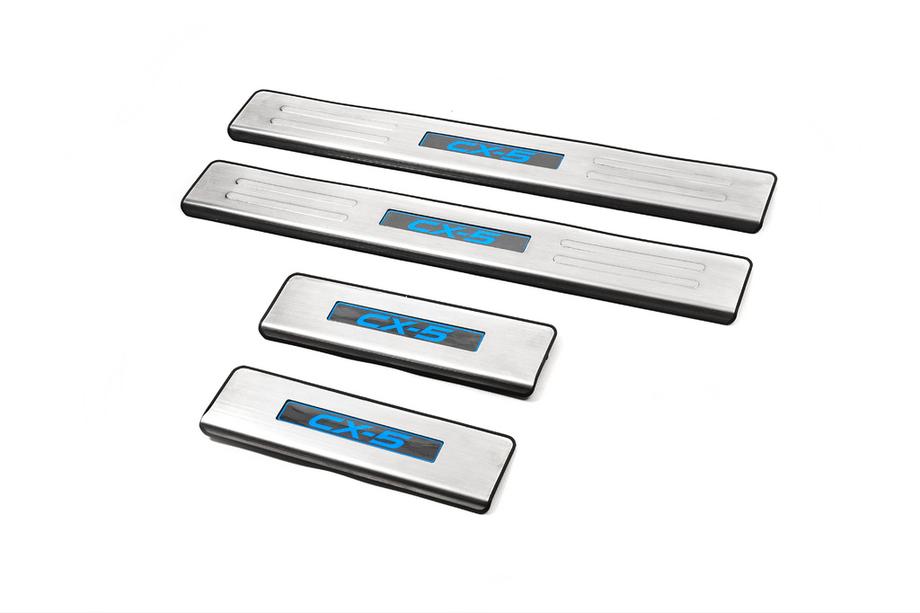 Mazda CX-5 2012-2017 гг. Накладки на пороги Libao LED (4 шт, нержавейка) Image