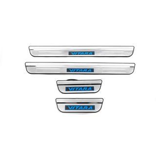 Накладки на пороги Libao LED (4 шт, нержавейка) Suzuki Vitara 2015- гг. фото 1