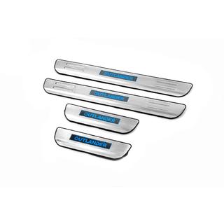 Накладки на пороги Libao (4шт, нержавейка) Mitsubishi Outlander 2012-2021 гг. фото 2