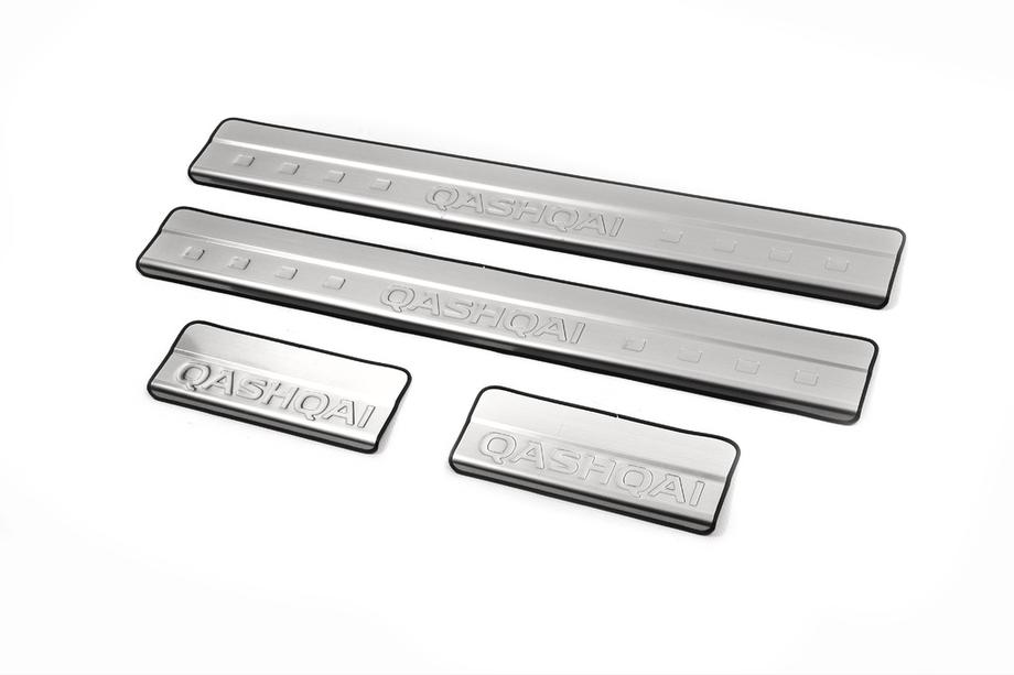 Nissan Qashqai 2014-2021 гг. Накладки на пороги Libao (4 шт, нержавейка) Image