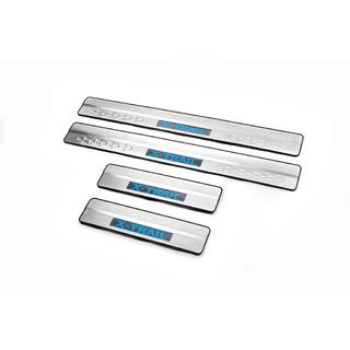 Накладки на пороги Libao LED (4 шт, нержавейка) Nissan X-trail T32/Rogue 2014-2021 гг. фото 1