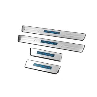 Накладки на пороги Libao LED (4 шт, нержавейка) Subaru Outback 2014-2019 гг. фото 1