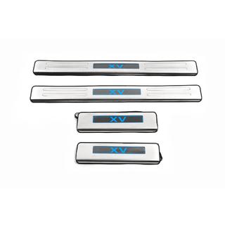 Накладки на пороги Libao LED (4 шт, нержавейка) Subaru XV 2011-2017 гг. фото 1