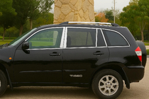 Chery Tiggo 1 2005-2016 гг. Полный комплект хромированных окантовок стекол 2010-2014 (4 шт, Libao) фото 1