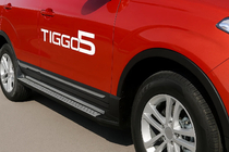 Chery Tiggo 5 2013- гг. Боковые Подножки OEM (2 шт., Алюминий) фото 2