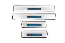 Mitsubishi Lancer X 2008- гг. Накладки на пороги (Libao Led, 4 шт., нержавейка) фото 1