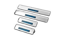 Mitsubishi Lancer X 2008- гг. Накладки на пороги (Libao Led, 4 шт., нержавейка) фото 2