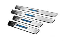 Toyota Camry 2011–2017 гг. Накладки на пороги (Libao Led, 4 шт., нержавейка) фото 2