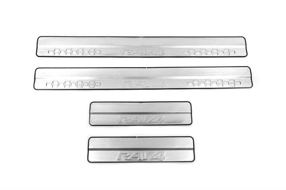 Toyota Rav 4 2013-2018 гг. Накладки на пороги Libao (4 шт, нержавейка) Image