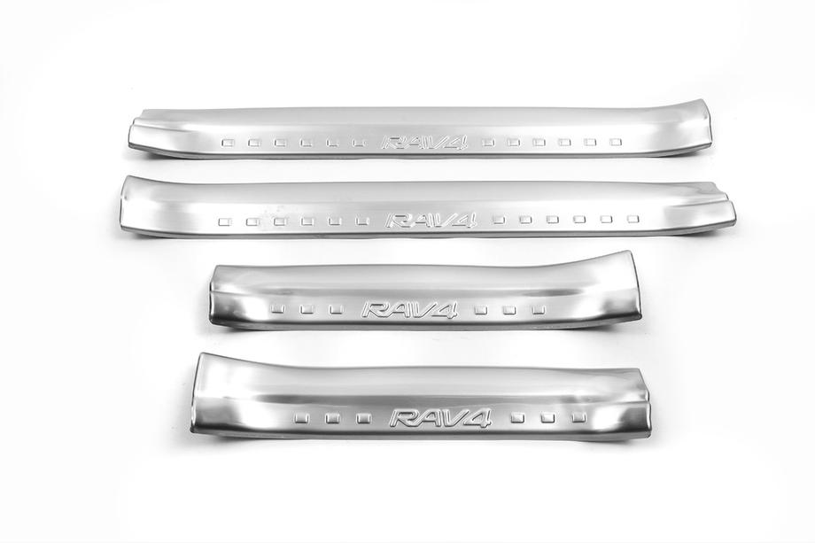 Toyota Rav 4 2013-2018 гг. Накладки на внутренние пороги из нержавейки Libao (4 шт) Image