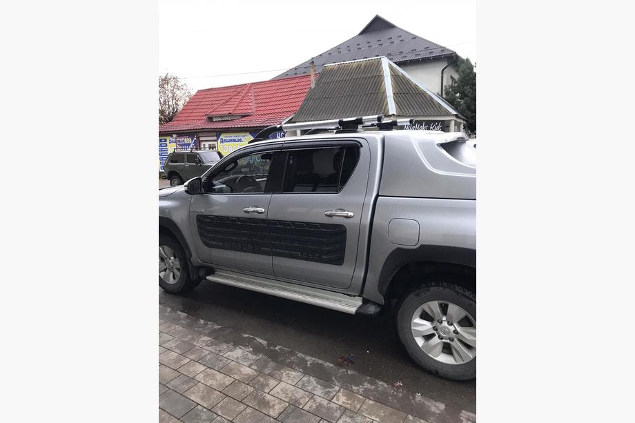 Toyota Hilux 2015- гг. Рейлинги с поперечинами (2 шт, Хром) Фото 3