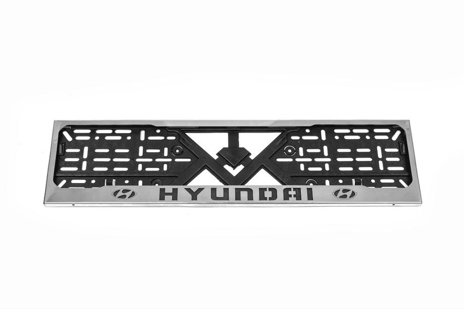 Hyundai Рамка номерного знака хром Hyundai (1 шт, нержавеющая сталь) Фото 2