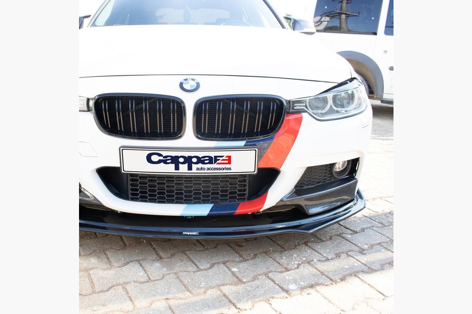 BMW 3 серия F30/F31 2012-2019 гг. Накладка на передний бампер EuroCap (черная, для M-Performance) Фото 4