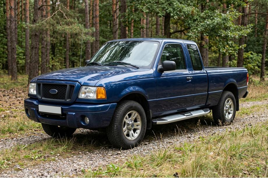 Ford Ranger 2002-2006 гг. Боковые Подножки Mevsim Grey (2 шт., Алюминий) Фото 1