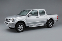 Isuzu D-Max 2002-2011 гг. Боковые Подножки Vision New Grey (2007-2012, 2 шт., Алюминий) фото 1