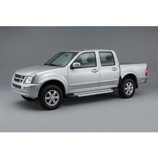 Боковые Подножки Vision New Grey (2007-2012, 2 шт., Алюминий) Isuzu D-Max 2002-2011 гг. фото 1