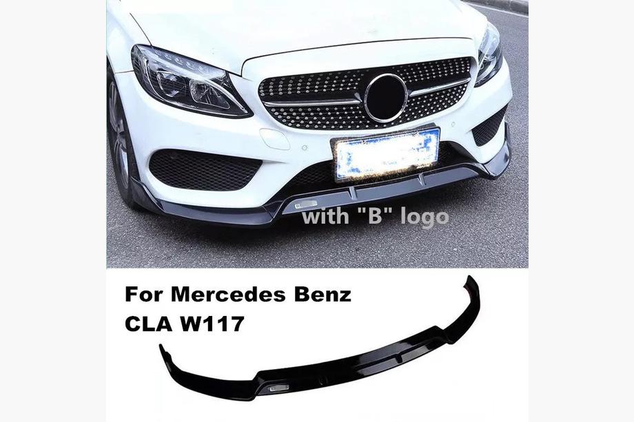 Mercedes CLA C117 2013-2019 гг. Передний лип V1 (черный) Фото 3