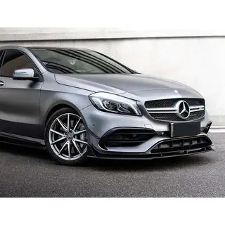 Передний сплиттер (для AMG-Line / A45 AMG HB 2016-2018, черный) фото 1
