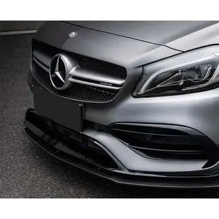 Передний сплиттер (для AMG-Line / A45 AMG HB 2016-2018, черный) фото 2