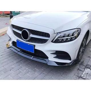 Передний лип V2 1234 Upgrade (черный, 2018-2021) Mercedes C-сlass W205 2014-2021 гг. фото 2