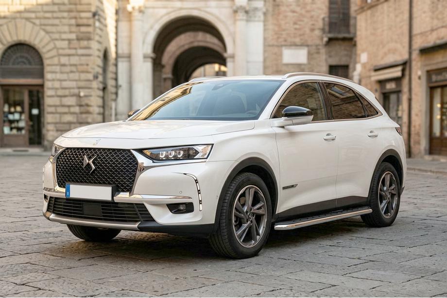 DS 7 Crossback 2017-2022 гг. Боковые Подножки Maydos V1 (2 шт., Алюминий и Нержавейка) Image