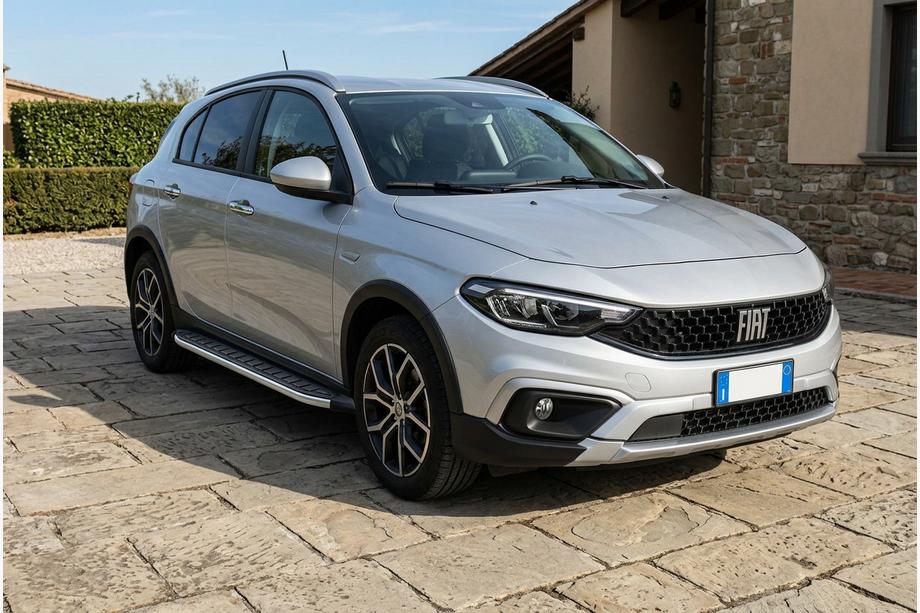 Fiat Tipo Cross 2021- гг. Боковые Подножки Fullmond (2 шт., Алюминий) Image